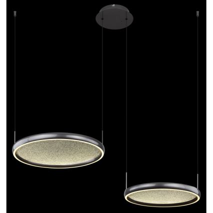 Globo - LED Aptumšojama lustra ar auklu LED/50W/230V 2700-6000K melna + tālvadības pults
