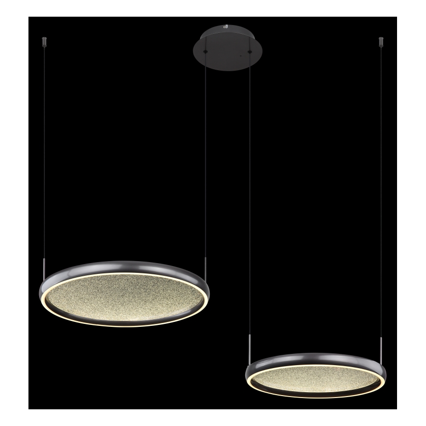 Globo - LED Aptumšojama lustra ar auklu LED/50W/230V 2700-6000K melna + tālvadības pults