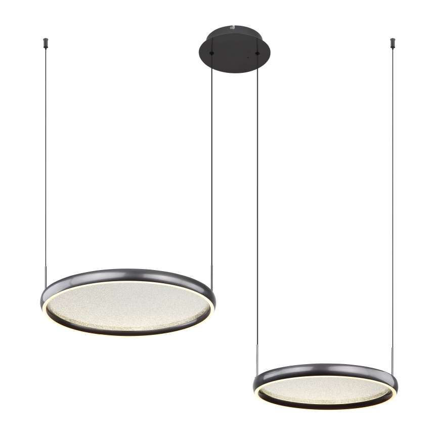 Globo - LED Aptumšojama lustra ar auklu LED/50W/230V 2700-6000K melna + tālvadības pults