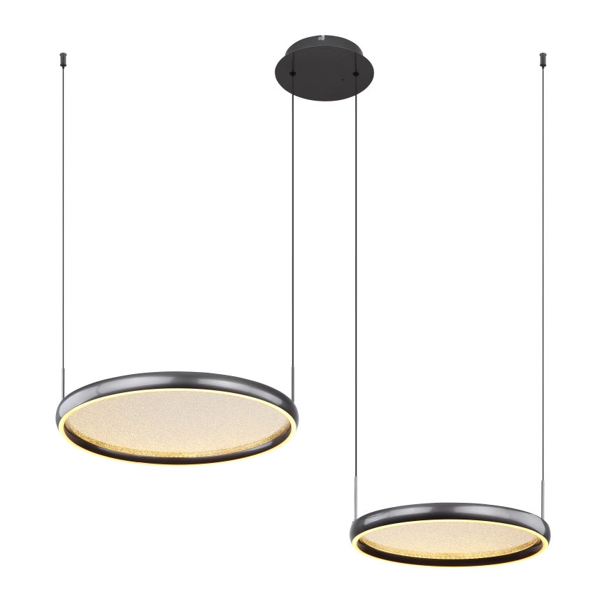 Globo - LED Aptumšojama lustra ar auklu LED/50W/230V 2700-6000K melna + tālvadības pults