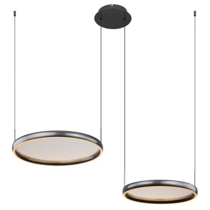 Globo - LED Aptumšojama lustra ar auklu LED/50W/230V 2700-6000K melna + tālvadības pults