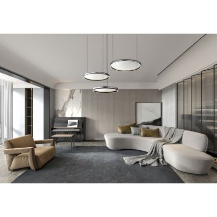 Globo - LED Aptumšojama lustra ar auklu LED/55W/230V 2700-6000K melna + tālvadības pults