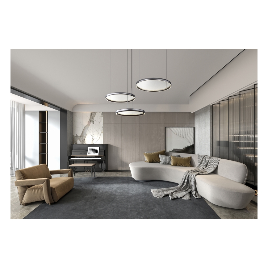 Globo - LED Aptumšojama lustra ar auklu LED/55W/230V 2700-6000K melna + tālvadības pults