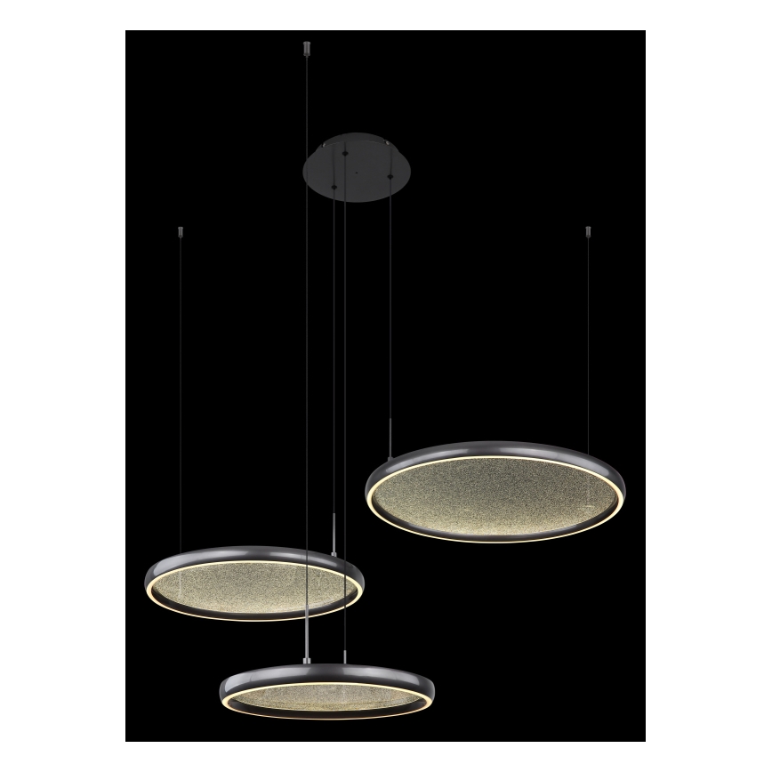 Globo - LED Aptumšojama lustra ar auklu LED/55W/230V 2700-6000K melna + tālvadības pults