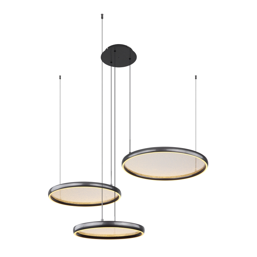 Globo - LED Aptumšojama lustra ar auklu LED/55W/230V 2700-6000K melna + tālvadības pults
