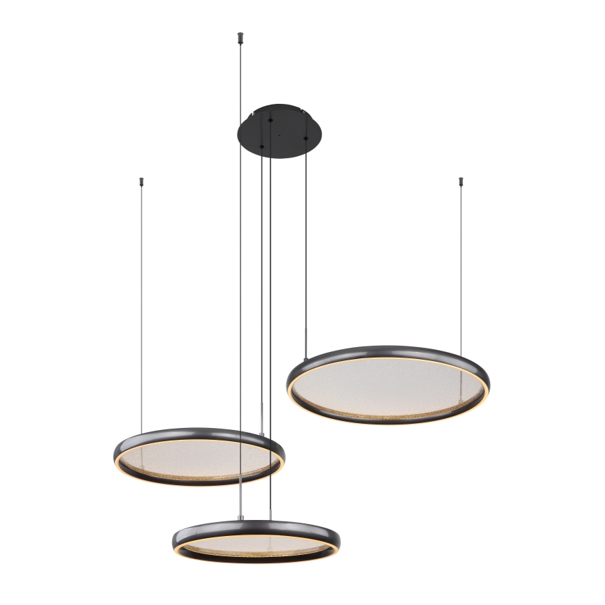 Globo - LED Aptumšojama lustra ar auklu LED/55W/230V 2700-6000K melna + tālvadības pults