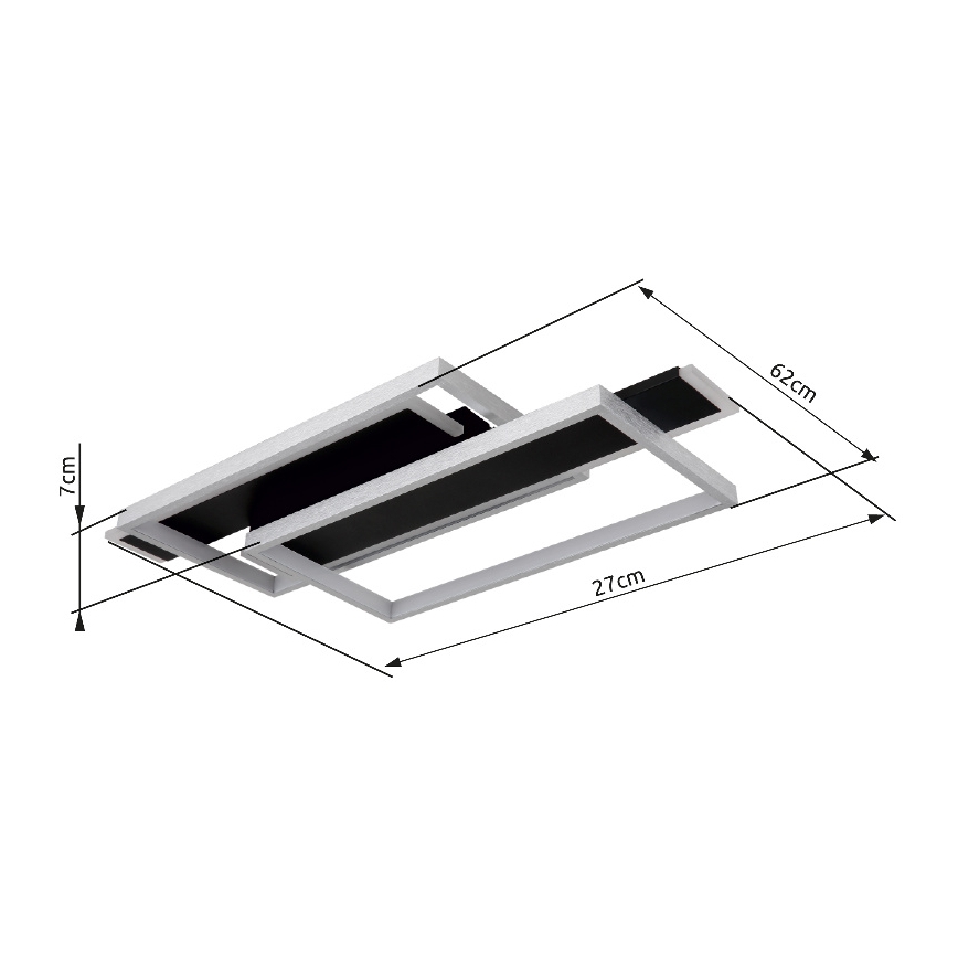 Globo - LED Griestu lampa LED/40W/230V 62x27 cm matēts hroms/melna