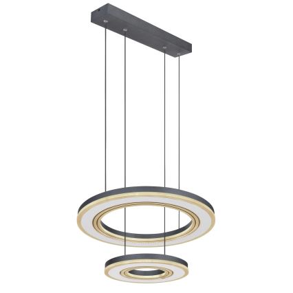 Globo - LED Aptumšojama lustra ar auklu LED/50W/230V 2700-6000K d. 50 cm melna + tālvadības pults