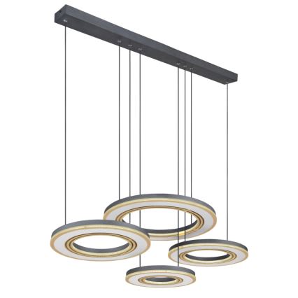 Globo - LED Aptumšojama lustra ar auklu LED/80W/230V 2700-6000K melna + tālvadības pults