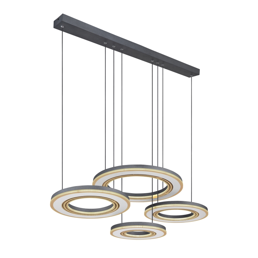 Globo - LED Aptumšojama lustra ar auklu LED/80W/230V 2700-6000K melna + tālvadības pults