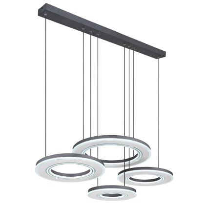 Globo - LED Aptumšojama lustra ar auklu LED/80W/230V 2700-6000K melna + tālvadības pults
