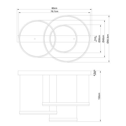 Globo - LED Aptumšojama lustra ar auklu LED/55W/230V 2700-6500K + tālvadības pults