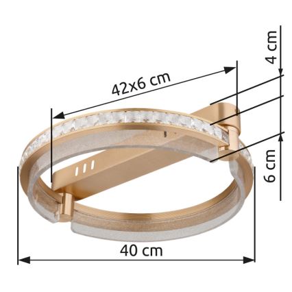 Globo - LED Aptumšojama kristāla griestu lampa LED/36W/230V 2700K-6000K + tālvadības pults