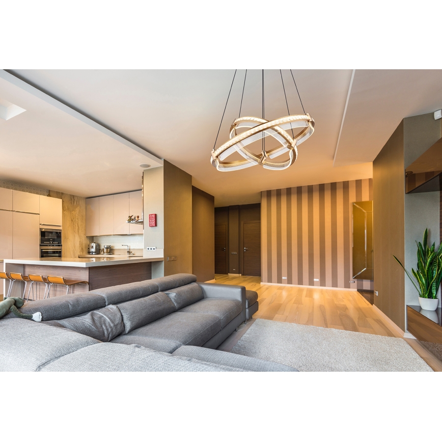 Globo - LED Aptumšojama kristāls lustra ar auklu LED/78W/230V 2700K-6000K + tālvadības pults