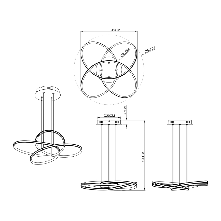 Globo - LED Lustra uz auklas LED/30W/230V