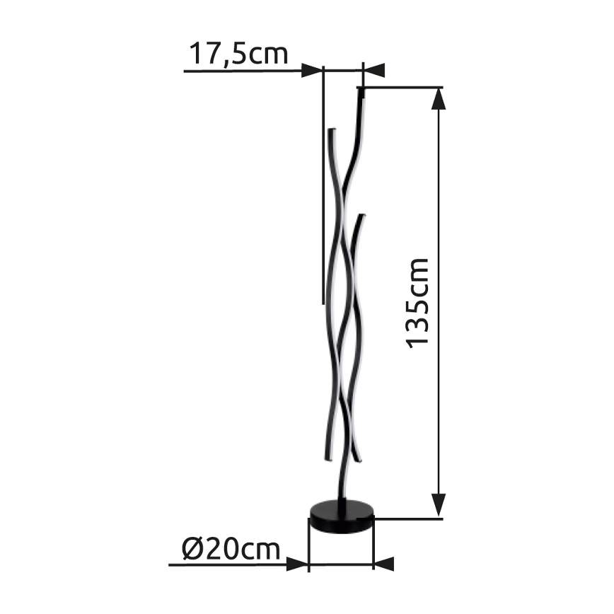 Globo - LED Grīdas stāvlampa LED/28W/230V 3000K melna