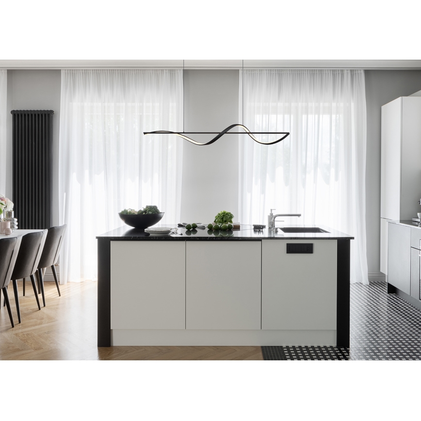 Globo - LED Lustra ar auklu LED/24W/230V 3000K melna