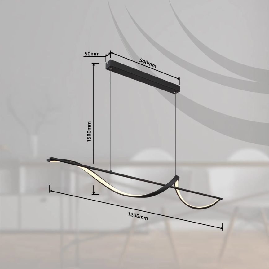 Globo - LED Lustra ar auklu LED/24W/230V 3000K melna