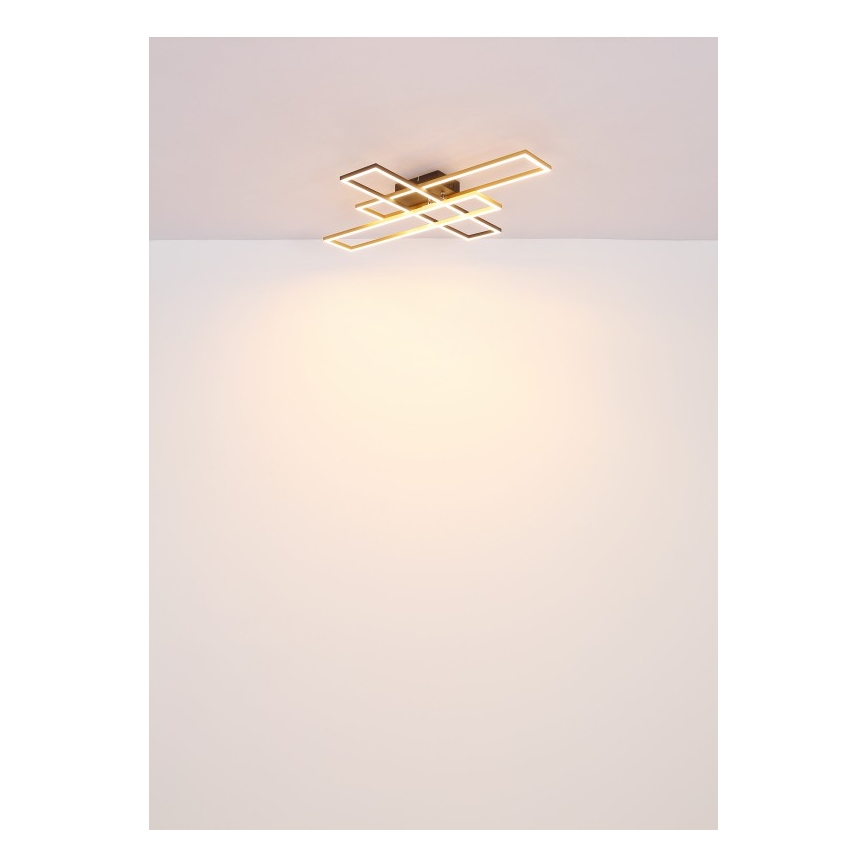 Globo - LED Griestu lampa LED/40W/230V 3000K 60x80 cm melna/zelta