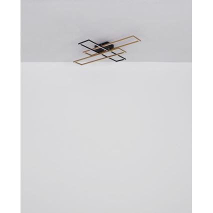 Globo - LED Griestu lampa LED/40W/230V 3000K 60x80 cm melna/zelta