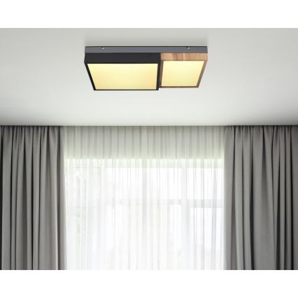 Globo 67286-30 - LED griestu gaismeklis GUNDI LED/30W/230V 35x65 cm brūns/melns