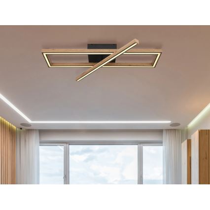 Globo 67287D1 - LED griestu gaismeklis MANDERA LED/36W/230V 20x80 cm brūns