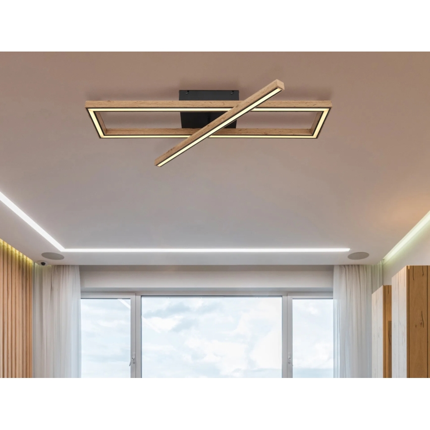 Globo 67287D1 - LED griestu gaismeklis MANDERA LED/36W/230V 20x80 cm brūns