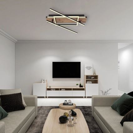 Globo 67299D3 - LED griestu gaismeklis COLLI LED/40W/230V 88x120 cm bēšs/melns