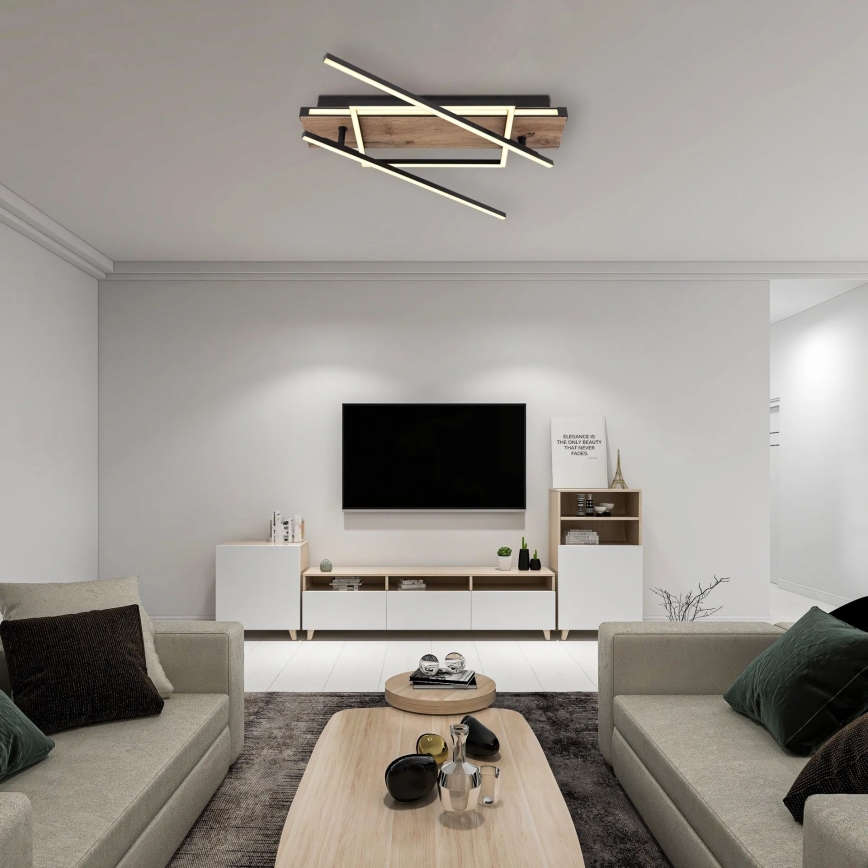 Globo 67299D3 - LED griestu gaismeklis COLLI LED/40W/230V 88x120 cm bēšs/melns