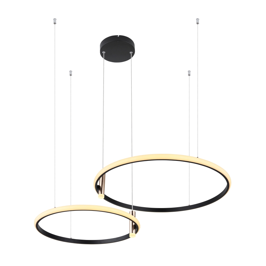 Globo - LED Aptumšojama lustra ar auklu LED/55W/230V 2700-6000K melna + tālvadības pults