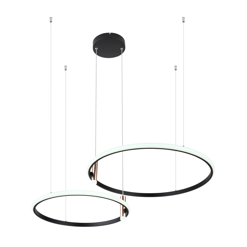 Globo - LED Aptumšojama lustra ar auklu LED/55W/230V 2700-6000K melna + tālvadības pults