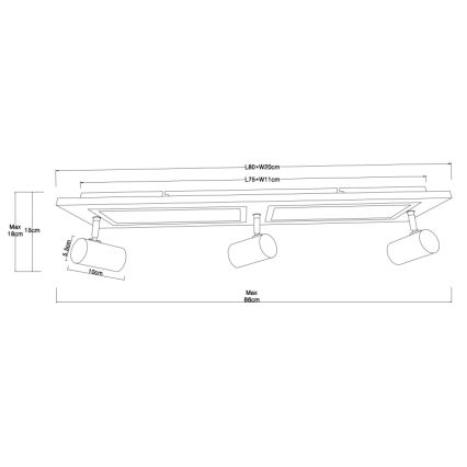 Globo - LED Starmetis LED/24W/230V + 3xGU10/5W