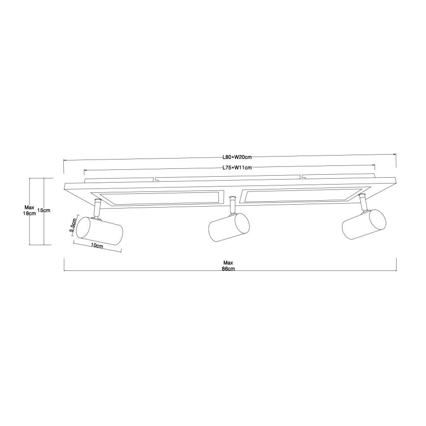 Globo - LED Starmetis LED/24W/230V + 3xGU10/5W
