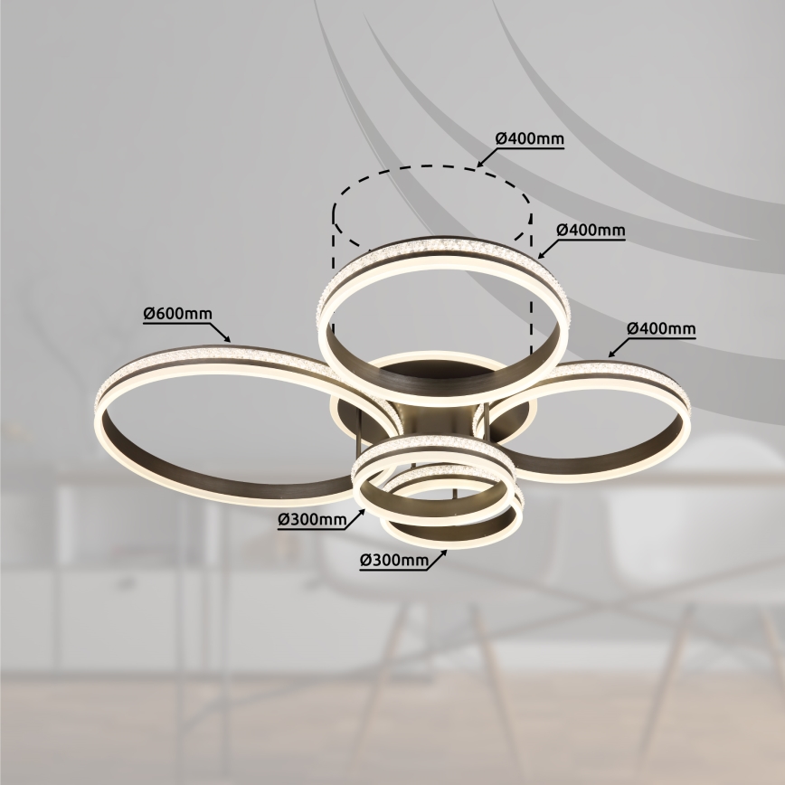 Globo - LED Aptumšojama griestu lampa LED/120W/230V 2700K-6000K + tālvadības pults