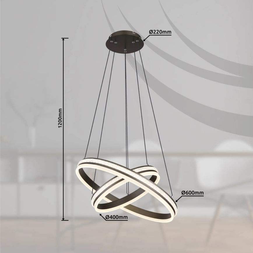 Globo - LED Aptumšojama lustra ar auklu LED/60W/230V 2700K-6000K + tālvadības pults