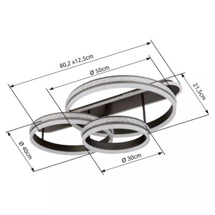 Globo - LED Aptumšojama griestu lampa LED/75W/230V 2700K-6000K + tālvadības pults
