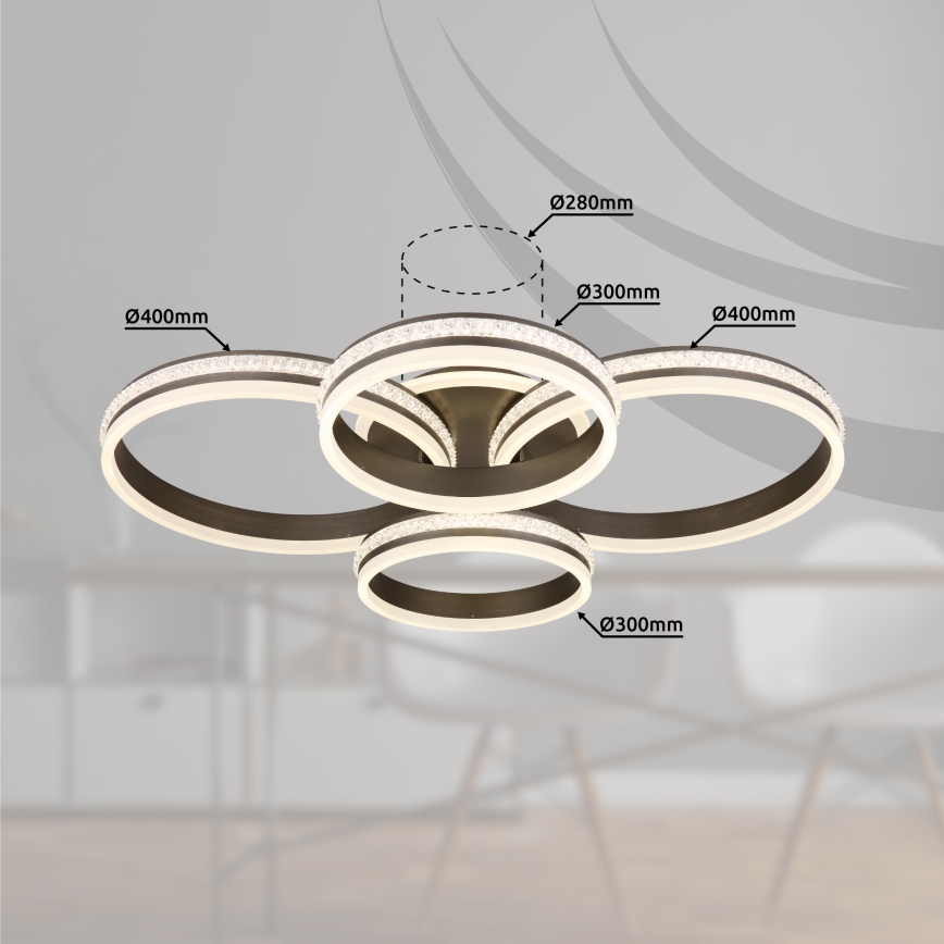 Globo - LED Aptumšojama griestu lampa LED/90W/230V 2700K-6000K + tālvadības pults