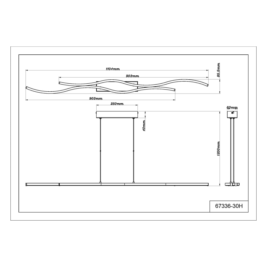 Globo - LED Lustra ar auklu LED/30W/230V 3000K melna