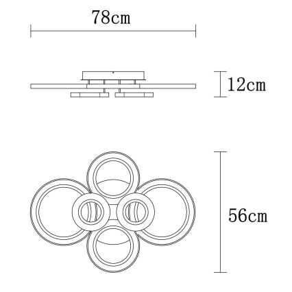 Globo - LED regulējams griestu gaismeklis LED/60W/230V 2700-6000K 56x78 cm antracīts + tālvadības pults