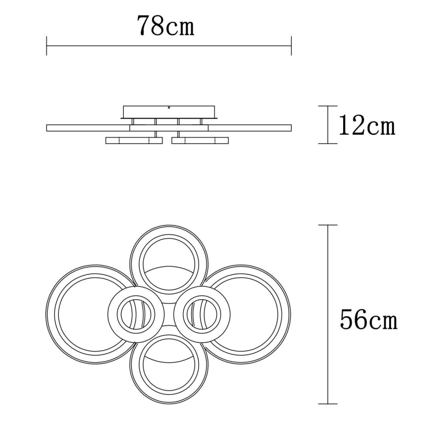 Globo - LED regulējams griestu gaismeklis LED/60W/230V 2700-6000K 56x78 cm antracīts + tālvadības pults