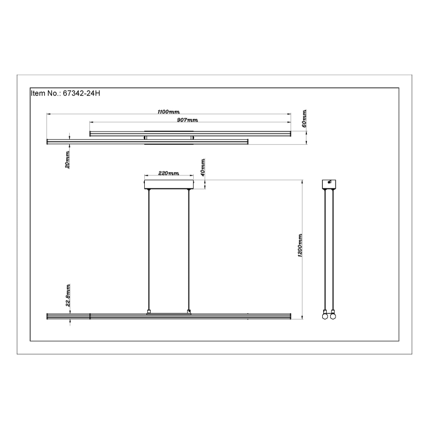 Globo - LED Lustra ar auklu LED/24W/230V 3000K melna