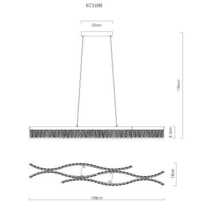 Globo - LED Lustra ar auklu LED/35W/230V 3200K matēts hroms