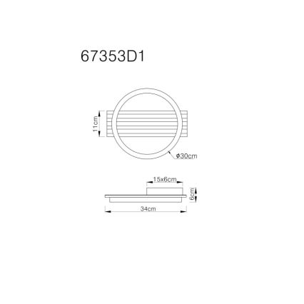 Globo - LED Griestu lampa LED/12W/230V 3000K 30x34 cm