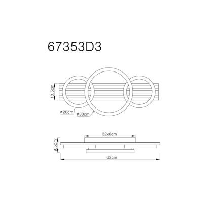 Globo - LED Griestu lampa LED/24W/230V 3000K 30x62 cm