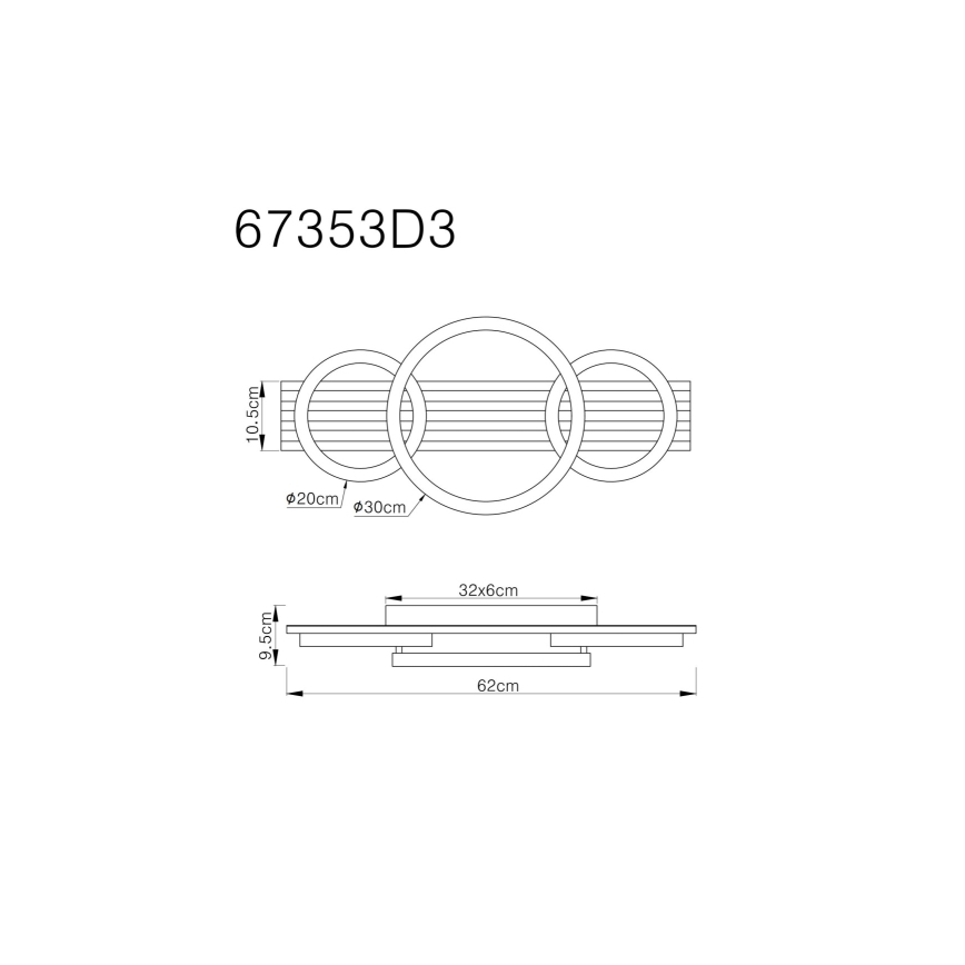 Globo - LED Griestu lampa LED/24W/230V 3000K 30x62 cm