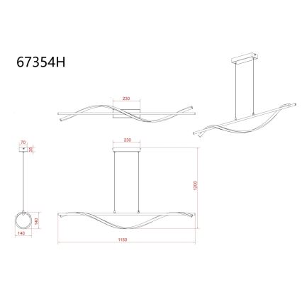 Globo - LED piekaramā lustra uz troses LED/30W/230V 3000K
