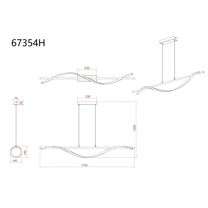 Globo - LED piekaramā lustra uz troses LED/30W/230V 3000K