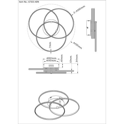 Globo - LED Griestu lampa LED/40W/230V 4000K d. 45,6 cm matēts hroms