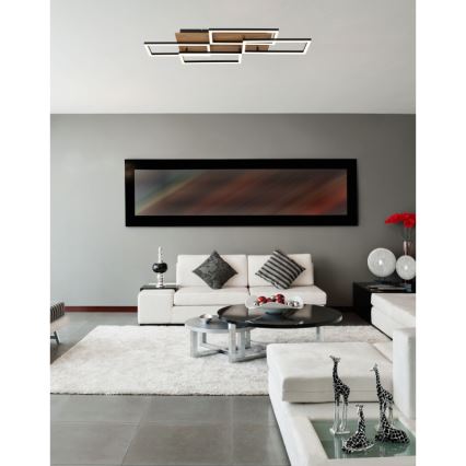 Globo - regulējama LED griestu lampa LED/40W/230V 2700-6500K 32,5x87,5 cm brūna/melna + tālvadība