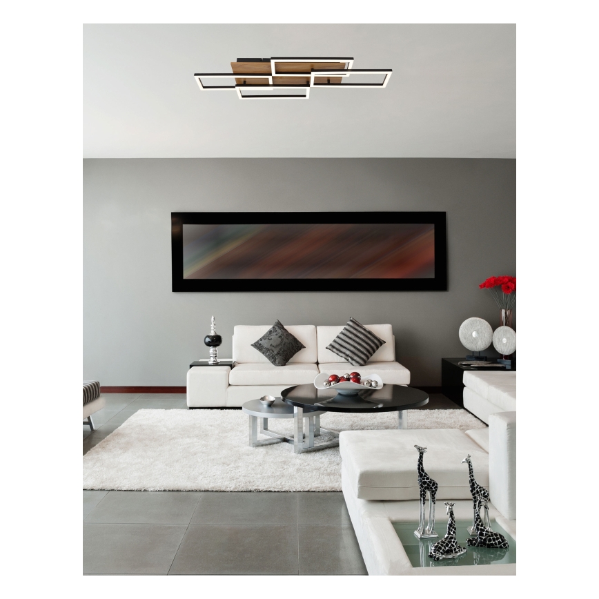 Globo - regulējama LED griestu lampa LED/40W/230V 2700-6500K 32,5x87,5 cm brūna/melna + tālvadība